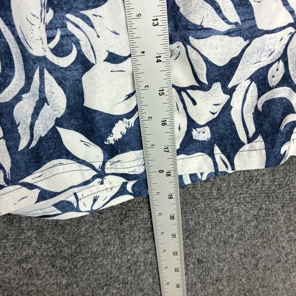 OP Ocean Pacific Mens Size Large Navy White Hibiscus Floral Swim Trunks Shorts